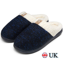 JOUSEN Men Slippers Winter 2 Pairs Warm Home House Shoes Indoor Outdoor Memory Foam Anti-Slip Slippers for Women