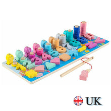 Wooden 4 in 1 multifunctional fishing game logarithmic board UK