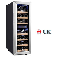 Kalamera Wine fridge,19 Bottle,65L,Freestanding Undercounter Cooler,2 Cooling Zones, stainless steel