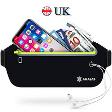 Akalas Ultra Slim Running Belt Waist Pack, No-Bounce Lightweight Fanny Pack, Water Resistant Runner Waist Bag, Adjustable Running Pouch for Gym Workouts, Travel & Outdoor Activities