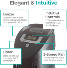 T500 Tower Air Purifier with HEPA-Pure Filter for Allergies and Dust (Brown, 1-Pack)