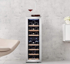 Kalamera Wine fridge,19 Bottle,65L,Freestanding Undercounter Cooler,2 Cooling Zones, stainless steel