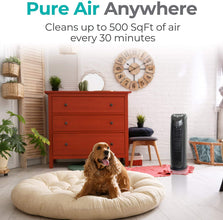 T500 Tower Air Purifier with HEPA-Pure Filter for Allergies and Dust (Brown, 1-Pack)