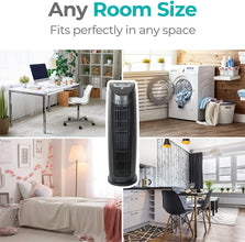 T500 Tower Air Purifier with HEPA-Pure Filter for Allergies and Dust (Brown, 1-Pack)