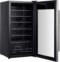 Kalamera 28 bottles Wine fridge mini wine cooler free standing glass door drink cellar stainless steel beverage refrigerator