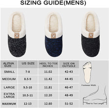 JOUSEN Men Slippers Winter 2 Pairs Warm Home House Shoes Indoor Outdoor Memory Foam Anti-Slip Slippers for Women