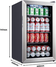 Kalamera 93 Can beer drink wine beverage fridge small under counter mini bar cooler Compressor Stainless steel glass door