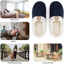 JOUSEN Men Slippers Winter 2 Pairs Warm Home House Shoes Indoor Outdoor Memory Foam Anti-Slip Slippers for Women